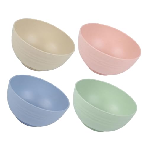 OSOLADY 4個 防?碗 入り 軽量割れにくい食洗機対応 ご飯茶碗 サラダスープ用 家用再利用可能ボウル