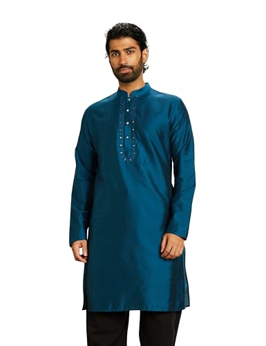 Image of Amazon Brand - Symbol Men Festive Embellished Long Kurta (Regular Fit)