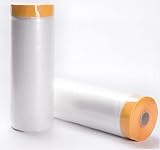 Masking Film,Tape and Drape, Pre-Taped Masking Film, Adhesive Plastic Painting Drop Film, Multi Use