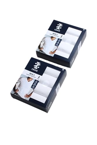 IZOD Men's Undershirts - 8 Pack Breathable Short Sleeve V Neck White Shirt - Cotton Undershirts for Men (S-XL)2