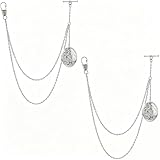 SUPERFINDINGS 2 Cadena de Reloj de Bolsillo en Forma de Flor de Latón Medallón Desmontable Cadena de Chaleco Cadenas de Reloj en T Cadenas de Reloj de Platino para Hombres Camisa de Traje