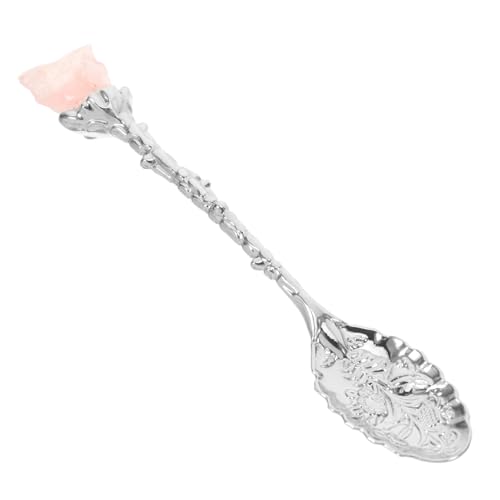 Cabilock Cucchiaio Retrò Cucchiaio Intarsiato Di Guarnizione Antico Di Pietra Grezza Colorato Da Caffè Espresso Intagliato