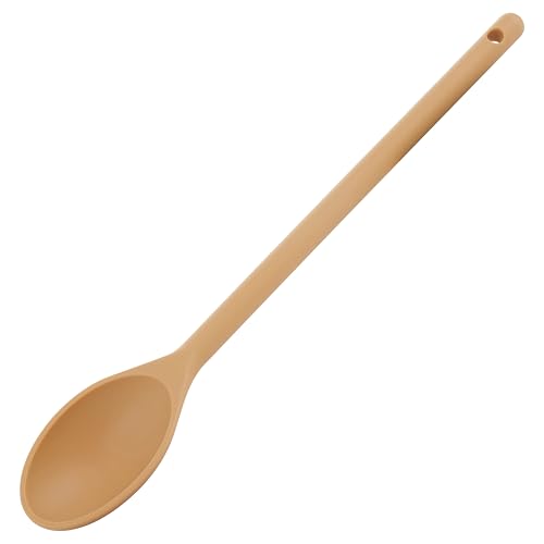 Winco 15" Tan High-Heat Nylon Cooking Spoon
