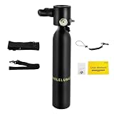 CLKAX Mini botella de oxígeno de 0,5 l, cilindro de buceo portátil con manómetro, 5-10 minutos de buceo hasta 30 m, para buceo recreativo, rescate en ríos, buceo y esnórquel