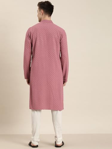 Image of Amazon Brand - Tavasya Men Rayon Blend Embroided Regular Kurta