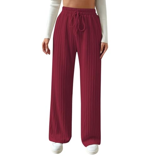 Pantalon en tricot côtelé femme fini les vêtements serrés avec ce large
