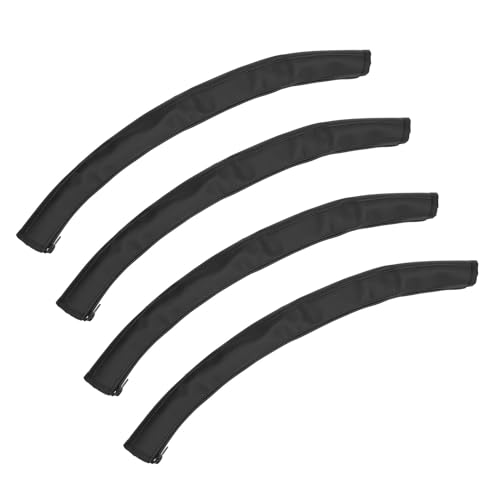 Stroller Handle Cover Protective Zipper Sleeve Baby PRAM Accessories Universal PU Leather (Black)