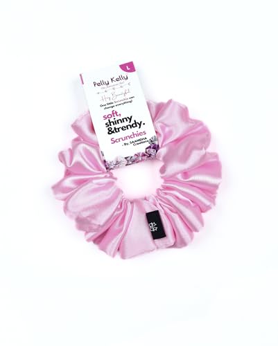 Image of Satin Scrunchies Hair Bands for Women | No-Damage Elastic Hair Ties for Ponytails & Buns | Fluffy & Stylish Rubber Bands | Large Size | Pack of 5