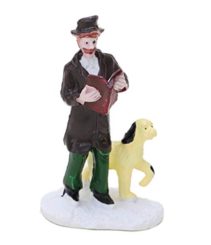 Toyland® Mini Resin Christmas Collectible Ornament - Village Scene Accessories - Xmas Figures (Gentleman Dog Walker 1.5 x 2.5 Inch)