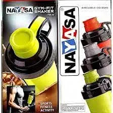 NAYASA Gym-fit Shaker 750ml with Stainless Steel Blender Ball by Malik International.