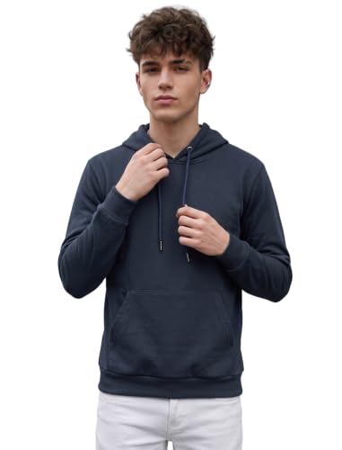 Image of HOODMASTER Unisex Fleece Hoodie Sweatshirt with Pockets Full Sleeves Regular Fit Solid Pattern Hooded Neck and Standard Length | Hoodies for Men & Women