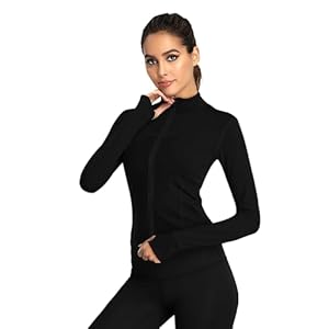 flintronic Womens Running Jacket, Gym Tops Sports T-Shirt, Slim Fit Breathable Activewear for Fitness Workout Yoga Crop Tops