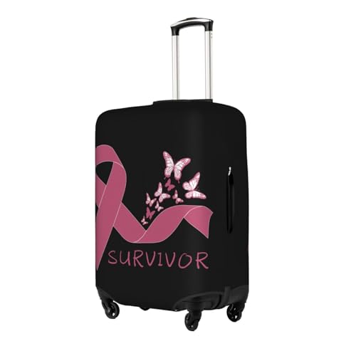 Generic Travel Luggage Cover Breast Cancer Survivor Fashion Washable Baggage Suitcase Protector Fit For 18-32 Inch Luggage, Large, Black2