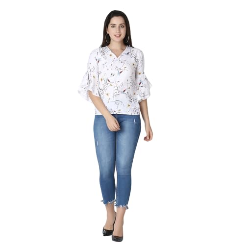 Image of DHRUVI TRENDZ Solid Regular Fit Jeans Rayon Western Tops for Women Stylish