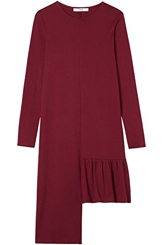 FIND Asymmetric Hem, Vestito Donna, Rosso (Red)