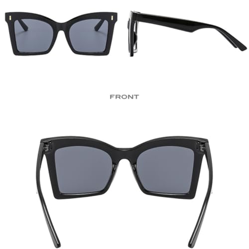 Lunettes de soleil œil de chat à rivets | Monture oversize dégradé léopard - 4
