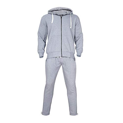 Men's Tracksuits 2 Pieces Fleece Full Zip Athletic Jogging Sports Sweatsuits(Grey,4Xl) #TOP1