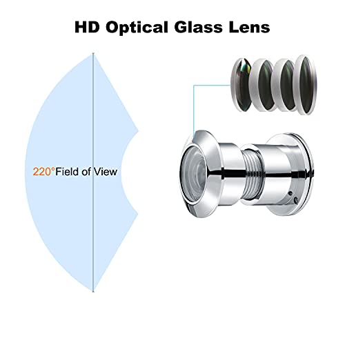 Togu Tg3828Yg-Ph Solid Brass Ul Listed Hd Glass Lens 220-Degree Door Viewer Peephole Peephole With Heavy Duty Privacy Cover For 1-3/5" To 2-1/6" Doors, Polished Chrome Finish #TOP3