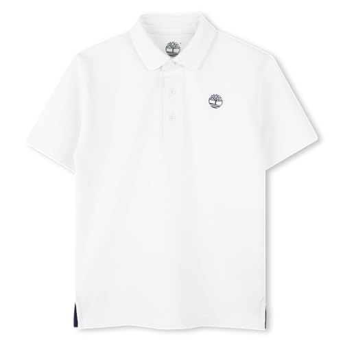 Image of Timberland Boys School Uniform Short Sleeve Pique Cotton Knit Polo Shirt, Kids Button Closure Premium Breathable Polo