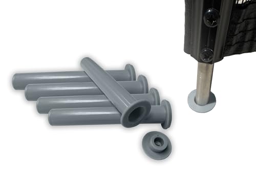 5-Pack Gray Sleeve and Cap Set for Pool Safety Fence | Original Made By Life Saver Pool Fence DIY - 5/8'' Base Diameter and 4'' Height | For Use on Concrete, Pavers, Deck