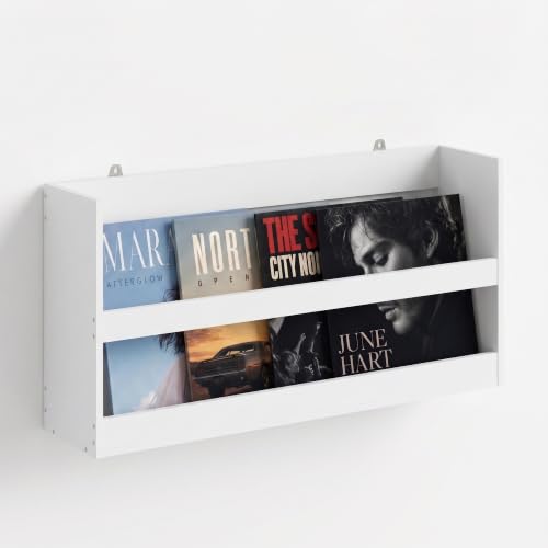 Image of Furinno Hermite Rectangular Floating Shelves for Wall, Plain White | Wall Shelf with Guard Rail, Floating Shelf, Wall Mounted Shelves, for Bathroom, Bedroom, Living Room, Home Office