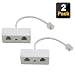 SHONCO 2PCS 2-Way RJ11 Telephone Plug to RJ11 Socket Adapter and Splitter for Landline Telephone