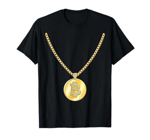 Funny Bitcoin Gold Chain Cryptocurrency Necklace T-Shirt T-Shirt
