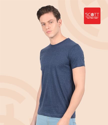 Image of Scott International T Shirt for Men | Plain Round Neck T Shirts | Cotton Tshirt for Men | Men's T-Shirt | Tshirt for Mens Stylish | T-Shirts for Mens (Pack of 1)