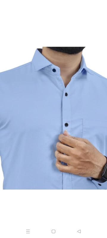 Image of Mens Solid Slim Fit Shirt | Formal Shirts | Men Office Wear | Formal Shirts for Men Office Wear Branded 102-Plain Shirt