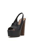 Jessica Simpson Women's Devalyn Slingback Platform Sandal Heeled, Black, 8