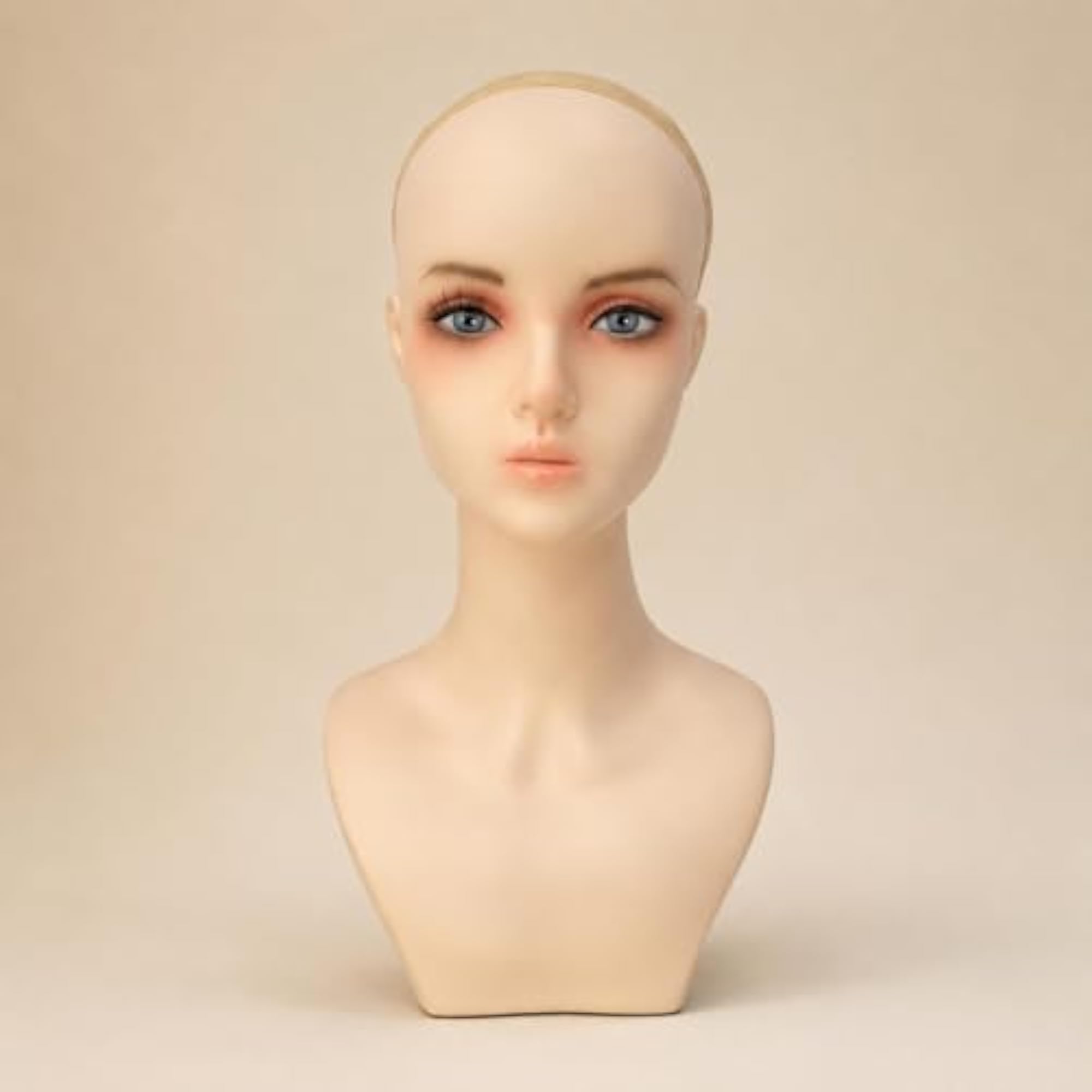Asian Face Design Hairpiece Mannequin Head