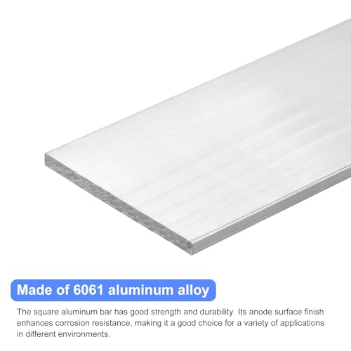Image of uxcell Square Aluminum Flat Bar, 5 /16 inch Thick 3.9 inch Width 10 inch Length Square Aluminum Bar 6061 Aluminum Flat Plate, 8 x 100 x 254mm T6511 Solid New Mill Stock for Industrial Building