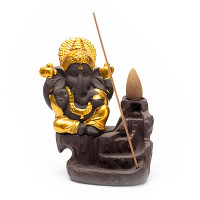 Brûleur d'encens Ganesha en céramique et accessoires de méditation pour intérieur