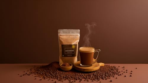 Image of Kokomae Dark Drinking Chocolate Mix | Farm Fresh Organic Cocoa from Tamil Nadu | Made with Organic Cocoa Beans & Cane Sugar | Thick & Rich Hot or Cold Chocolate | Vegan, Gluten-Free | No Preservatives -200gm