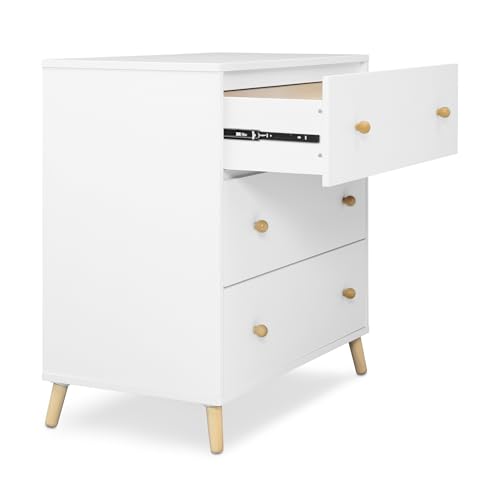 Delta Children Essex 3 Drawer Dresser with Interlocking Drawers, Bianca White/Natural - image 9