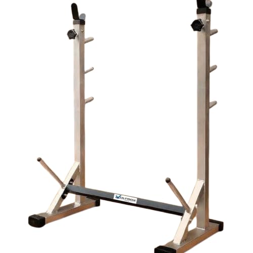 Multi-Functional Fully Adjustable Squat Stand, Bicep Stand with 5 Adjustable Level and Height for Home Gyms, Barbell Stand for Squat Exercises Color Silver & Black...-image-19
