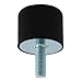 CLAHJQX 4Pcs M10 Thread Rubber Mounts VD Type Rubber 40x30mm Shock Absorber for Air Compressors/Garage Motor with Studs, Rubber Cylindrical Vibration Isolation Mount