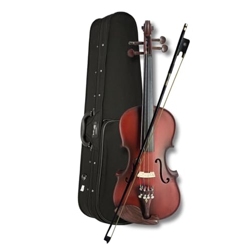 Image of Pleasure 4 /4 Full Size Wooden Violin with Bow for Beginners | Classical Acoustic String Instrument for Students, Learners & Practice