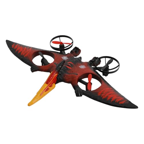 CHFUNE Avión teledirigido Pterosaurio teledirigido – 6 canales RC avión con LED y acrobacias de 360° – 80 m de alcance mando a distancia avión juguete para interior y exterior
