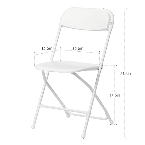 10 PCS Plastic Folding Chair, Portable Commercial Chair, 450 LB Capacity Premium Plastic Folding Chairs, Folding Chair for Wedding Party Outdoor Indoor, Stackable Folding Chairs White - Image 4