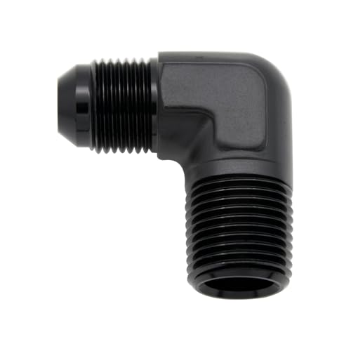 Codo de aluminio negro AN8 macho a 1/2 NPT para combustible 2