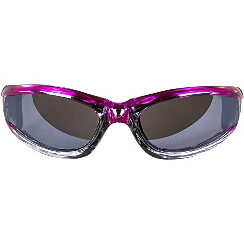 Global Vision Eyewear Flashpoint Sunglasses, Flash Mirror Lens, Two Color Crystal and Pink Frame Fits Smaller Faces2