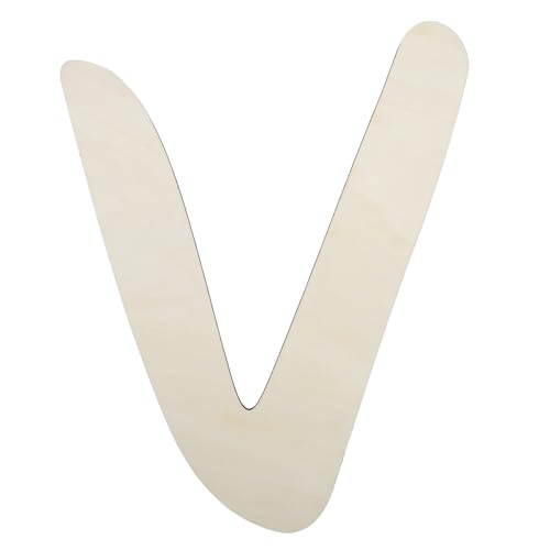 Image of 12 Inch Unfinished Wooden Letters Large Blank Paintable Unfinished Wooden Letters for Room Wall Decor Home Garden Door DIY Crafts Sign Supplies - Letter V