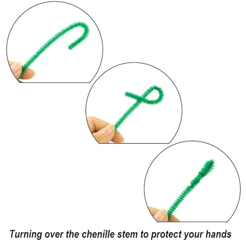 Image of Caydo 200 Pieces Green Pipe Cleaners Craft Chenille Stems | for Creative DIY Art Craft Projects (6 mm x 12 inch)