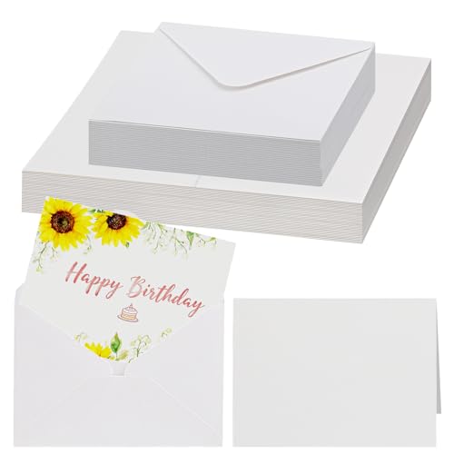 Lunarm Blank Cards and Envelopes 50 Sets, Watercolor 4 x 6 in Foldable Postcards with Envelopes, 140lb/300GSM Greeting Card Paper for Wedding Invitation, Notecards, Painting cards and Thank-You Cards DIY Craft