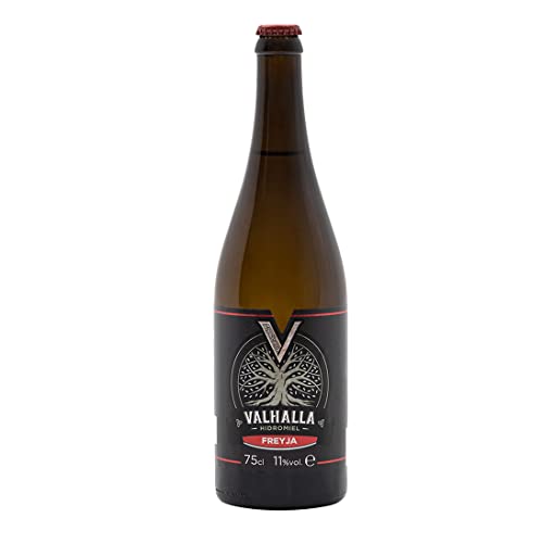 Valhalla Hidromiel Freyja | Bebida Ecológica, Aromas a Frutos Rojos, Grosella y Cereza, Sabor a Frutas del Bosque, Ligero y Fresco, Botella 75 cl