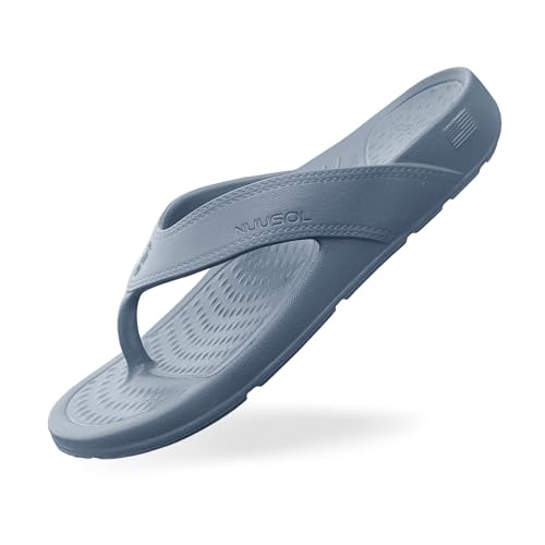 Image of NUUSOL Unisex Cascade Flip Flops; Non-Slip Hiking /Plantar Fasciitis Footwear; Soft Cushion, Lightweight & Comfortable; Arch Support & Textured Footbed, Pain Relief for Joint, Neck & Back Injuries