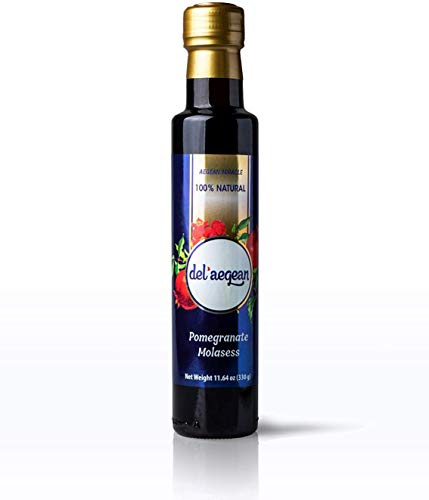 Delâ€™aegean Pomegranate Molasses (11.64 Oz) Made with 100% Natural Pomegranate Concentrated Fruit Juice Syrup, Rich, Thick, and Low in Sugar for Different Dishes, Desserts, Salads Dressing (1 Pack)