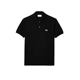 Lacoste Polo L.12.12 Classic fit de algodón Petit piqué de Manga Corta para Hombre, Negro, Grande