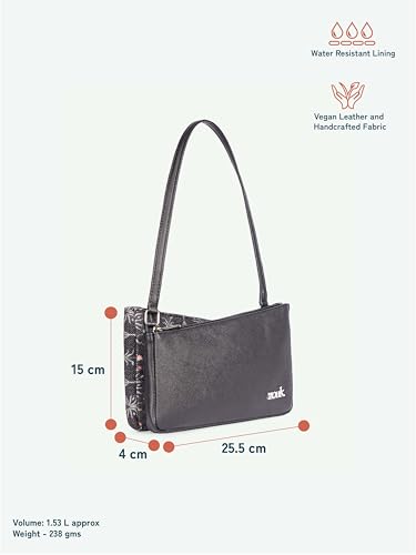 Image of ZOUK Kiya Small Shoulder Bag for Women - Dual-Sided Shoulder Bag with Criss-Cross Design| Handcrafted Purse with Dual Zipper Compartments & Water-Resistant Lining |